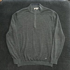 Kjus Sweater Mens Large 52 Gray Kenan Half Zip Merino Wool Blend Stretch Light